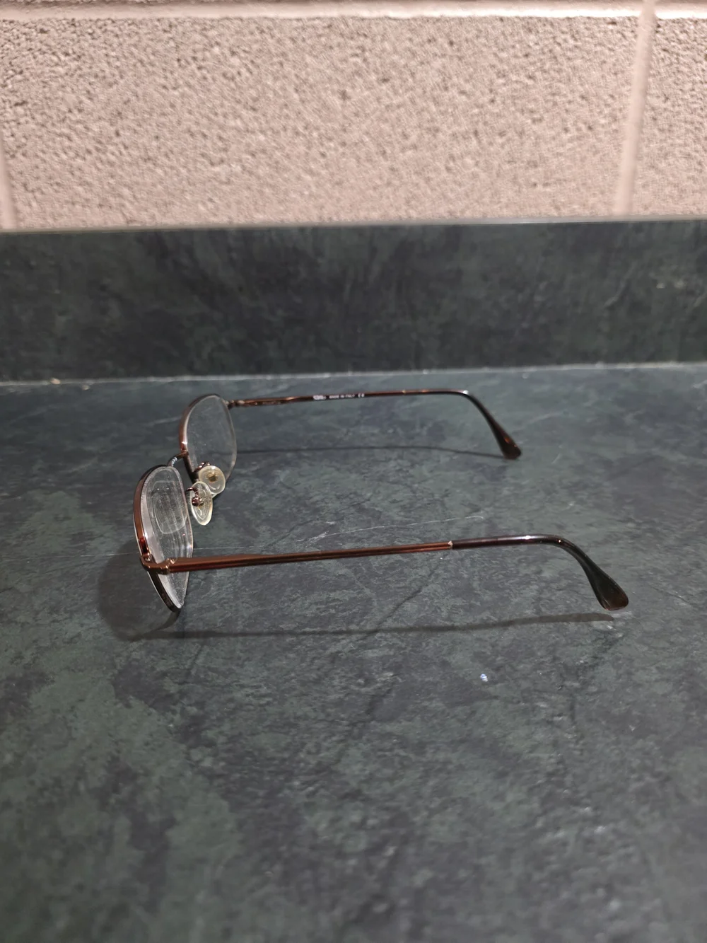 Safilo Elasta 7205 N2T Brown Rectangle Eyeglass Frames Metal Italy 55-19-145